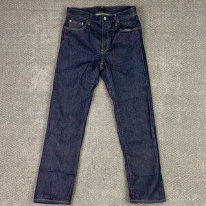 Uniqlo Selvedge Denim Jeans Men's 31 Kaihara Dark Wash Measures 32.5 x 30.25